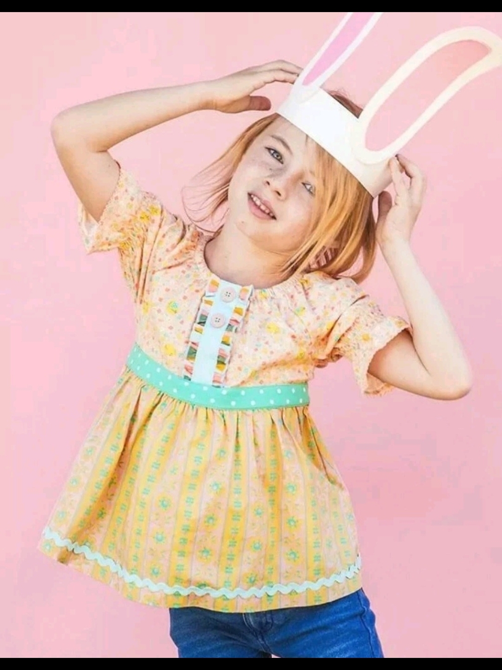 Matilda Jane Play Outside Tunic Girls Yellow Floral Size 6